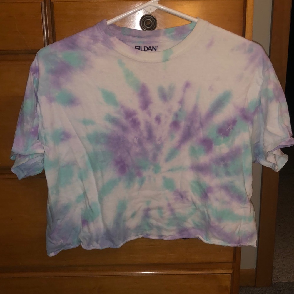 Tie dye Gildan crop top